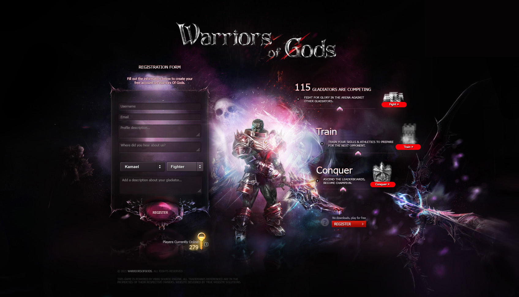Warriors Of Gods - Homepage Design